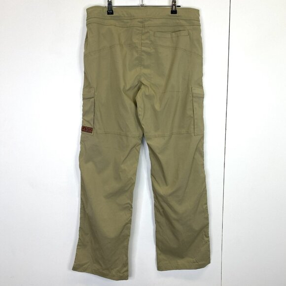 Prana Pants Mens Size Large Khaki Stretch Straight Leg Hiking Roll Snap Up - Picture 5 of 6